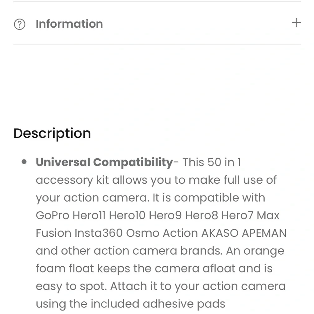 NEW NEEWER Action Camera Accessory Kit